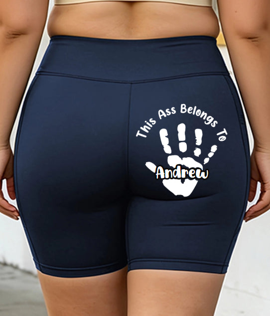 Shorts de yoga de grande taille imprimé à la main personnalisé Et texte