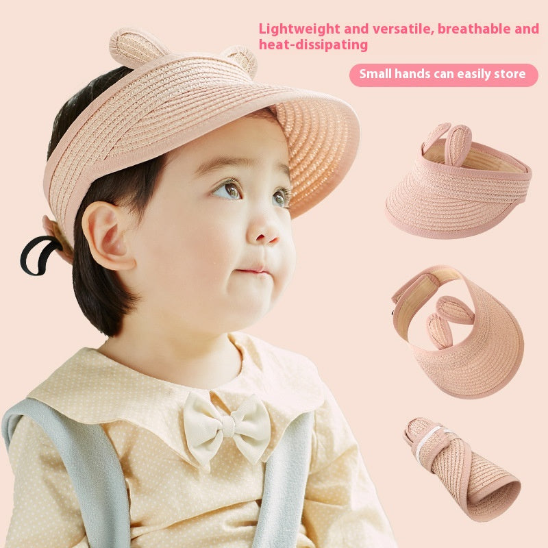 Chapeau de paille de visière résistant au soleil pour enfant