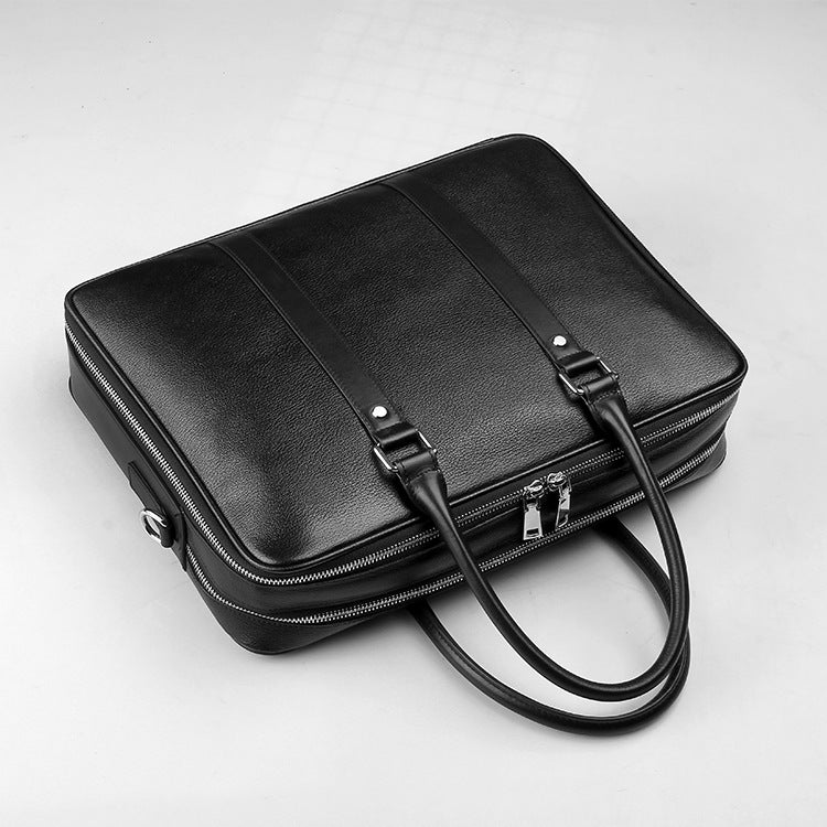 Sac à main en cuir véritable homme Double Zipper Cattlehide en cuir mode