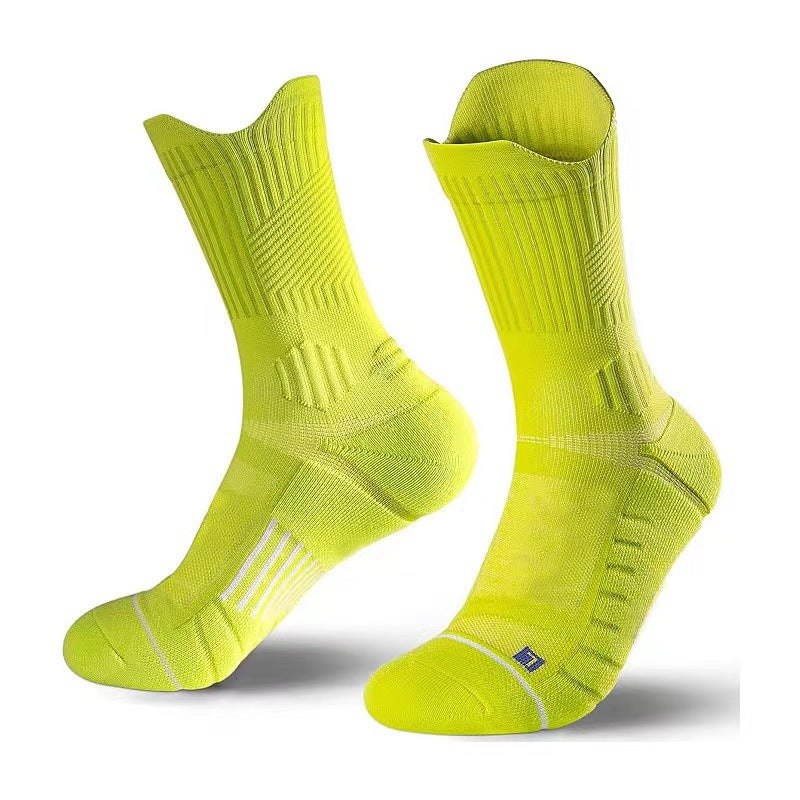 Chaussettes de course à faible teneur en sucre avec fond antidérapant et serviette en coussin