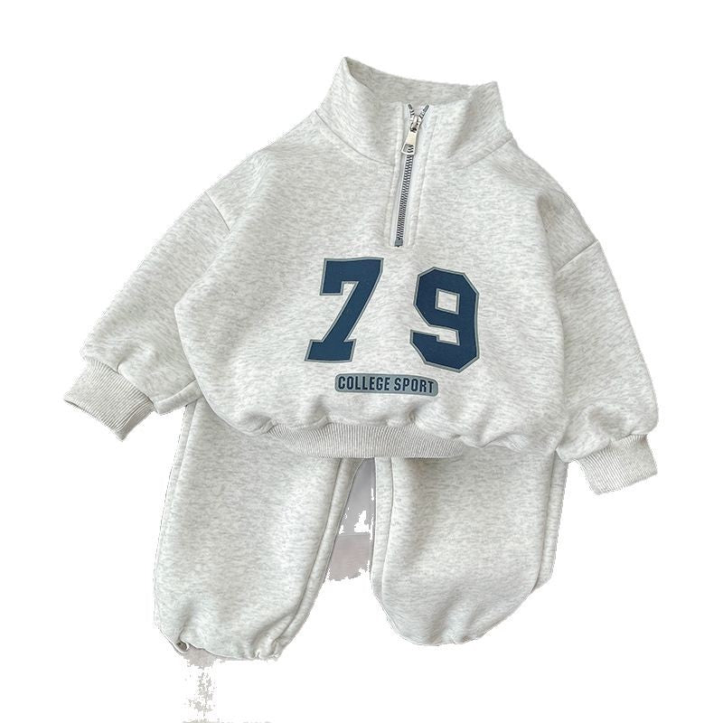 Costume demi-zip à manches longues à la mode