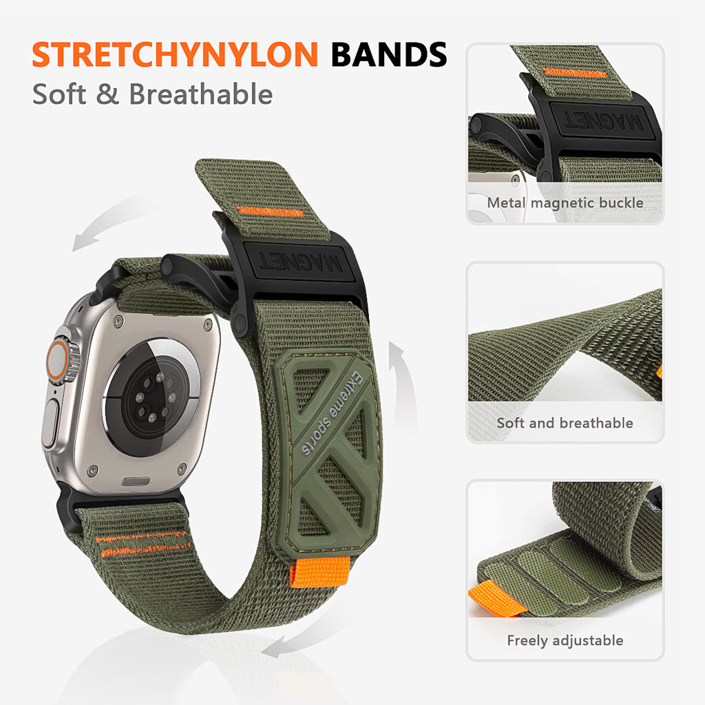 Boucle magnétique Escalade Nylon Toile Sports Velcro Bracelet de montre