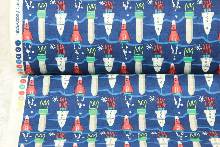 Tissu de coton uni Style nordique Rocket imprimé bricolage à la main