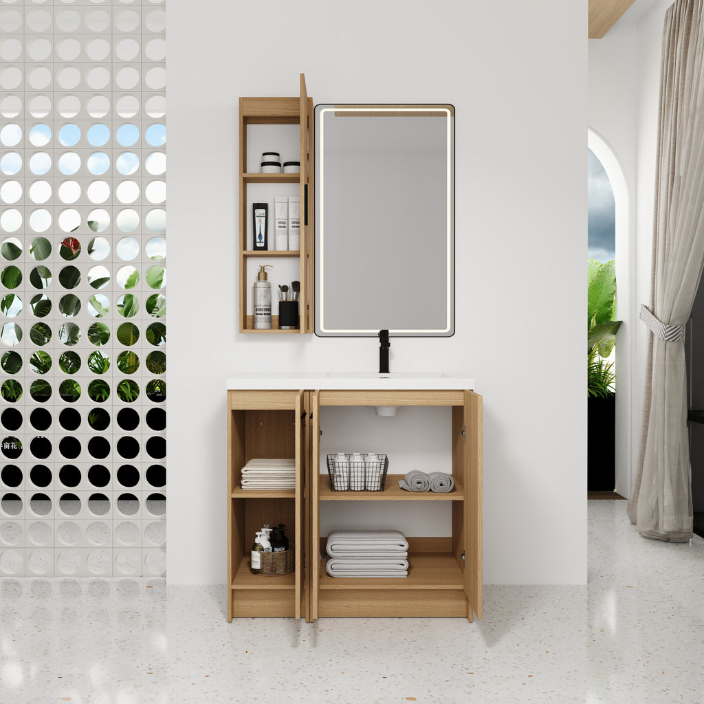 36" Vanité de salle de bain autonome avec armoire en tissu