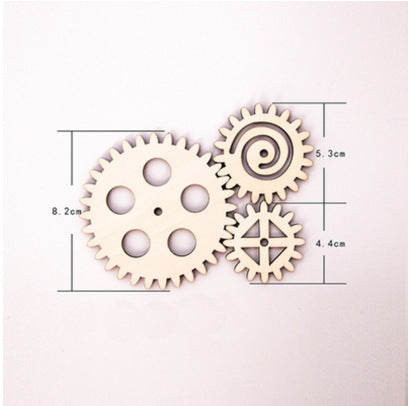 Diy Wood Chip Graffiti Accessoires peints à la main Réveil Horloge Gear Development Intelligence