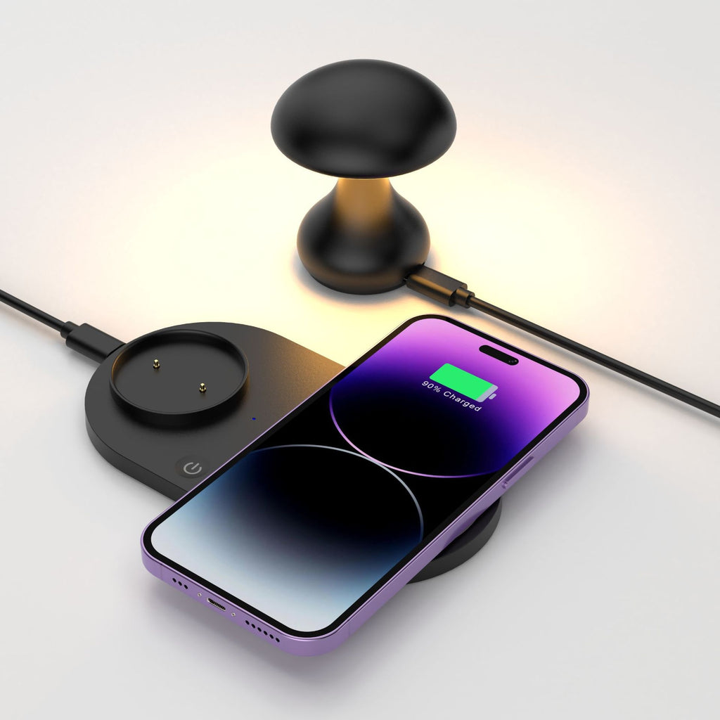 Chargeur de téléphone sans fil rapide multifonctionnel 10W Lampe de champignons