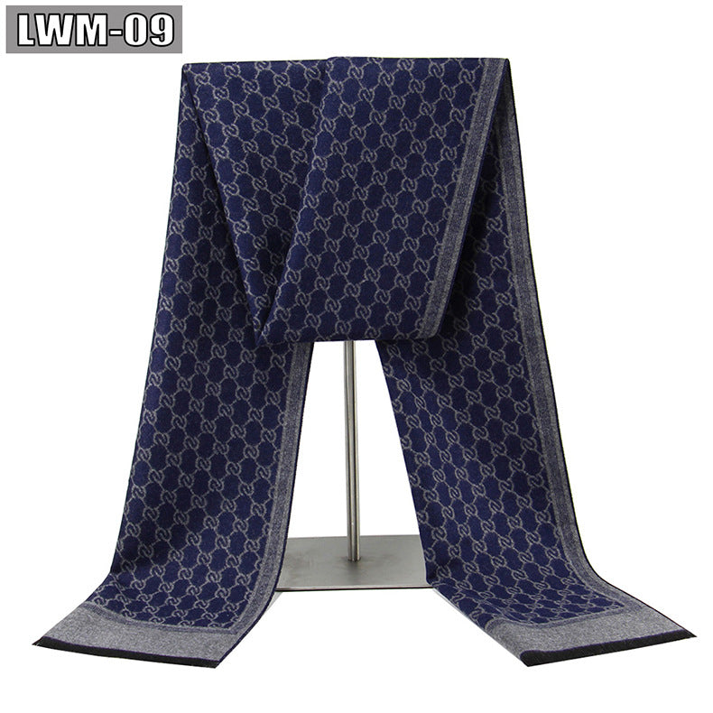 Écharpe pour hommes European and American Cashmere Automne and Winter Business Plaid