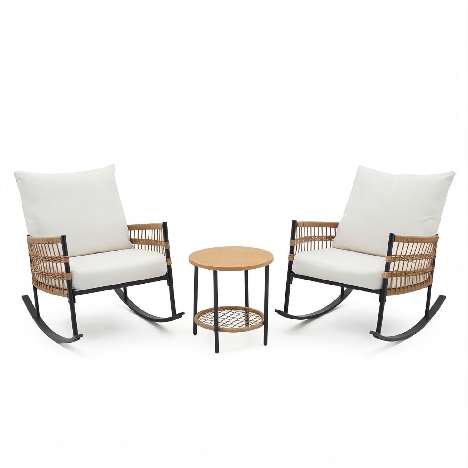 Ensemble de chaises à bascule 3 pièces Patio