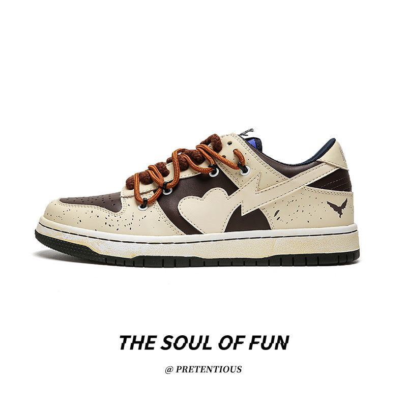 Chaussures Skateboard Vintage Homme Hiver Japonais Bas Top