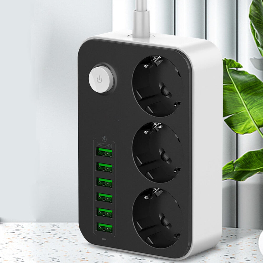 Mehrfachsteckdosenleiste Mit 3 Steckdosen Und 6 USB-Anschlssen
