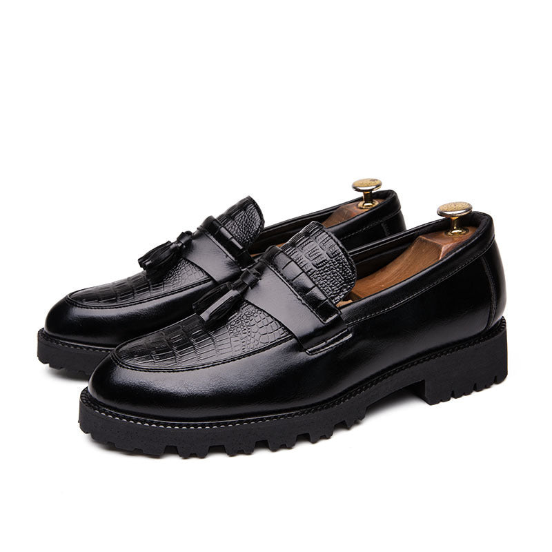 Chaussures décontractées et élégantes pour hommes avec style rétro britannique et cuir de tailleur