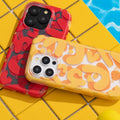 Jaune Graffiti tout compris 2-en-1 Cas de téléphone givré