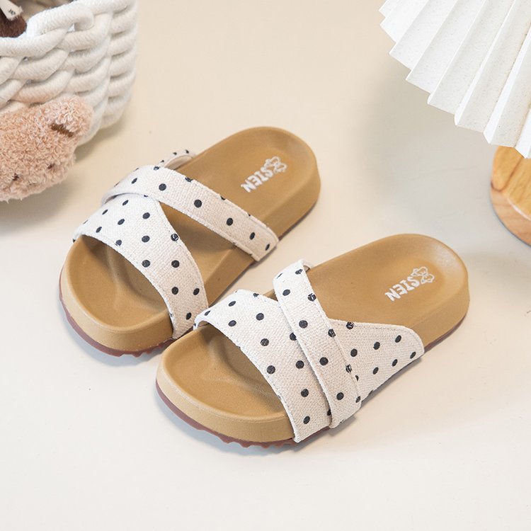 Filles' Polka Dot Flip Flops Summer Design Sandales pour enfants Bébé Pantoufles pour filles