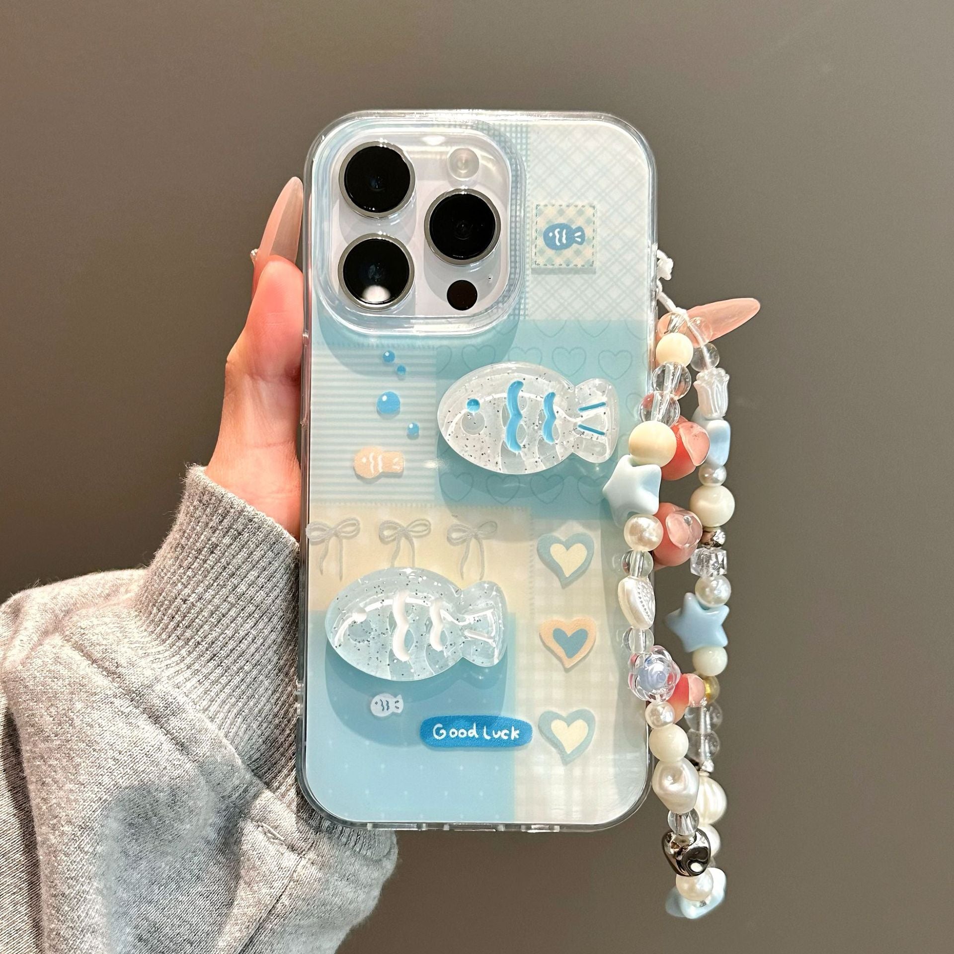 Cas de téléphone à trois dimensions de poisson à couche unique