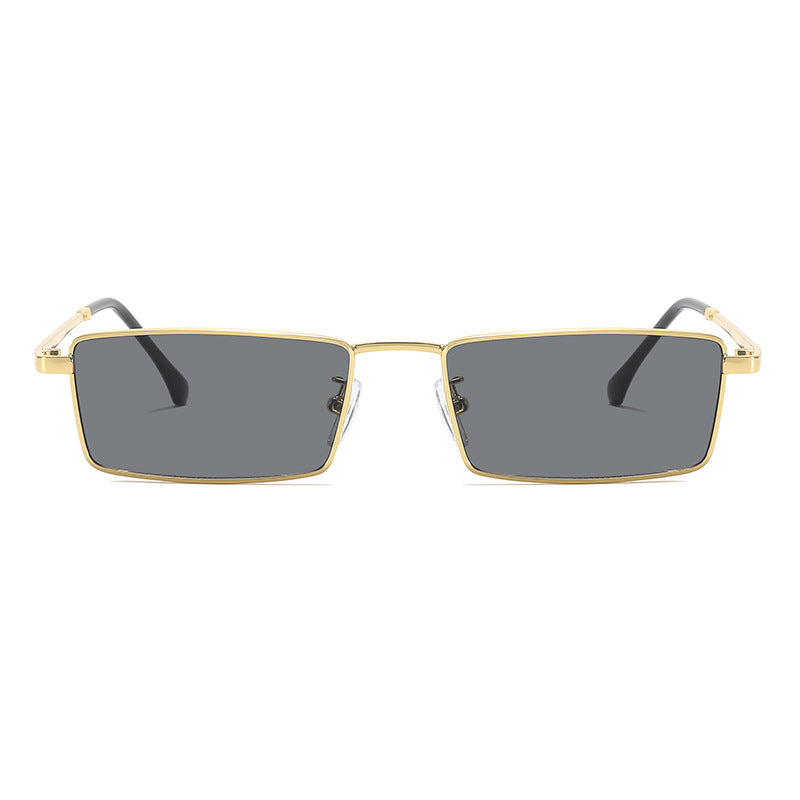 Lunettes de soleil de cadre en métal rétro pour hommes