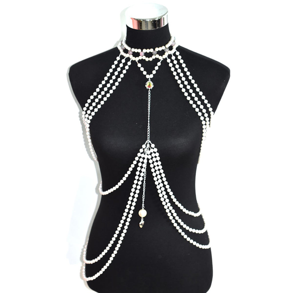 Long Faux Pearl Pendentif Femmes Chaîne du corps