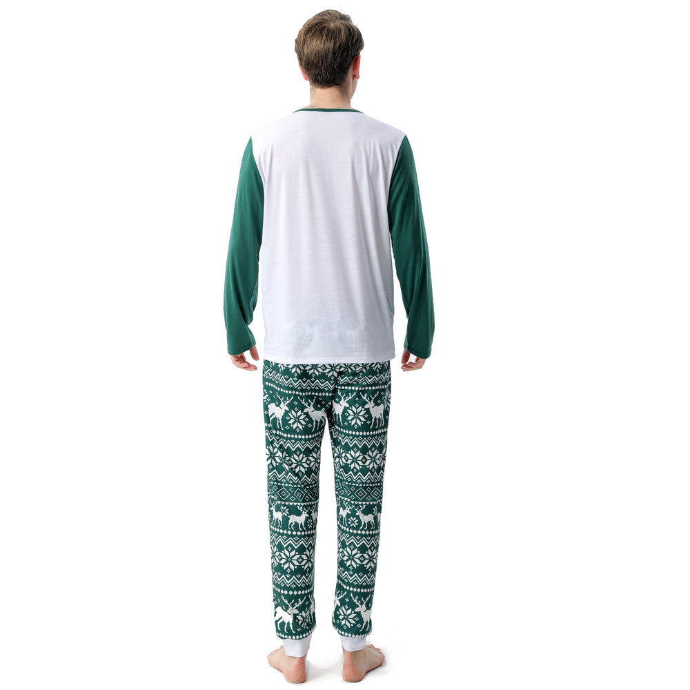 Famille European and American Christmas Parent-child Printed Pajamas Set