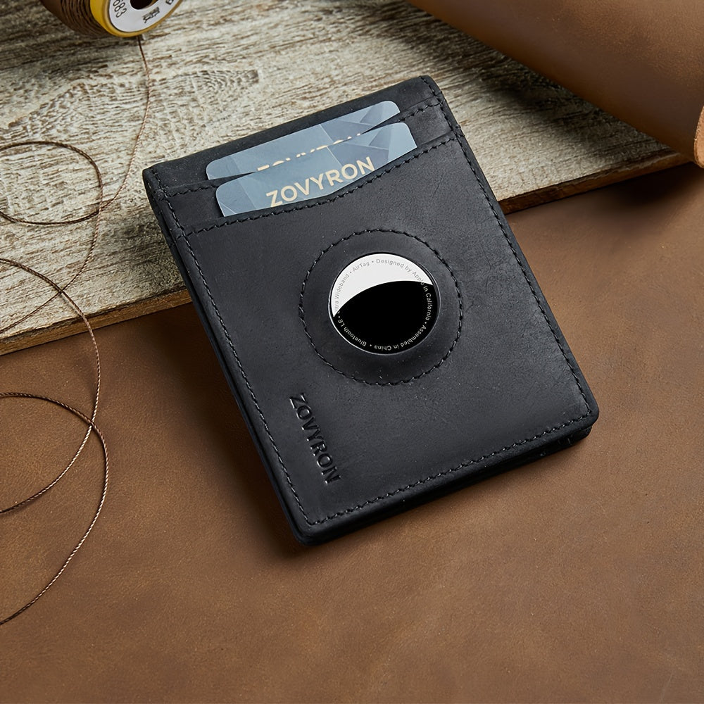 Porte-monnaie en cuir véritable Slim Bifold Wallet avec porte-radar
