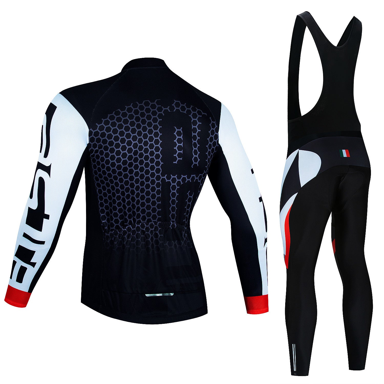 Haut de manches longues du Jersey d'équitation pour hommes et pantalons Wicking Suspender vélo respirant
