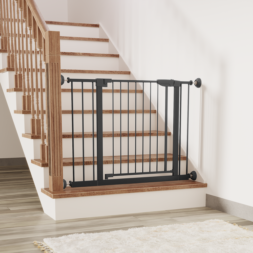 29,5-45,3" Wide Baby Gate avec protecteur mural pour escaliers