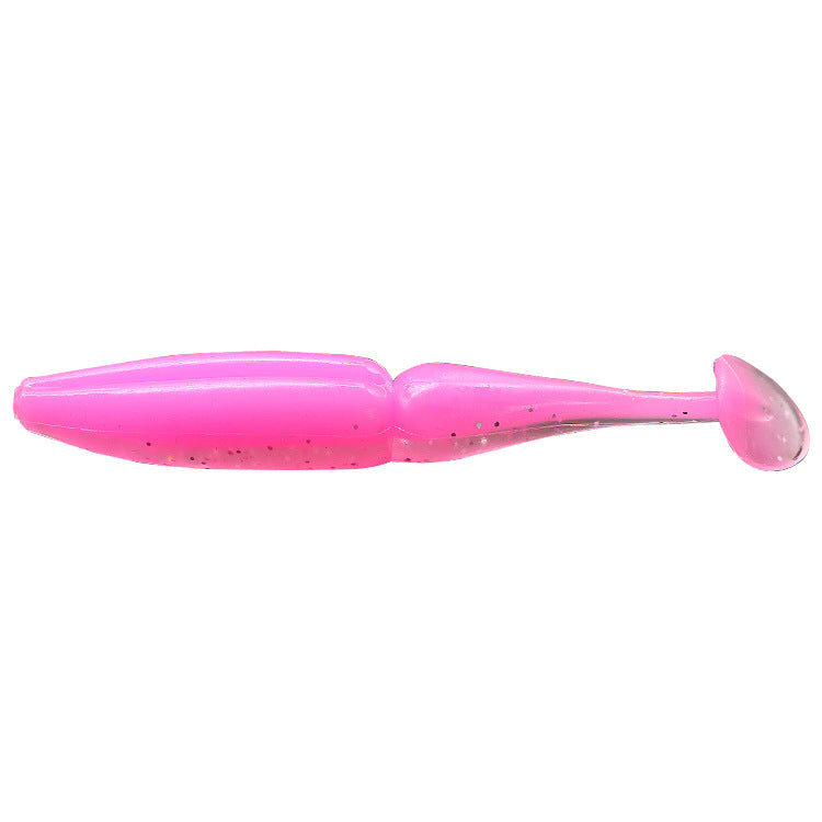 Soft Bait Deux Couleurs T Tail Lure de Poisson souple avec Crochet Groove