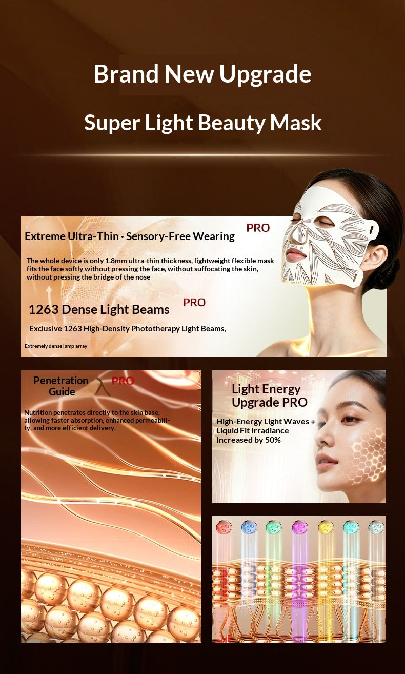 Masque visage photon pour appareil de beauté
