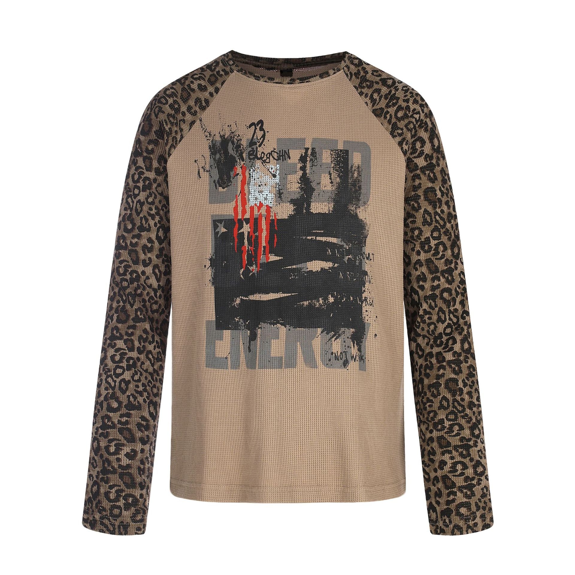 Lettre Graffiti Imprimer T-Shirt Basculant Loose-Fit pour hommes et femmes