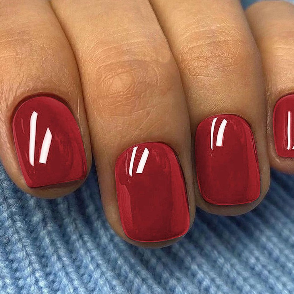 Stickers Nail Minimaliste à Carré Court pour Femmes Faux Nail