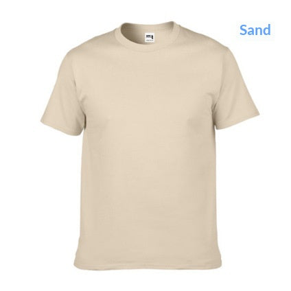 Solid-color Col rond Coton Hommes Manches courtes