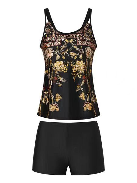 Maillot de bain de style boxeur à taille ajustée