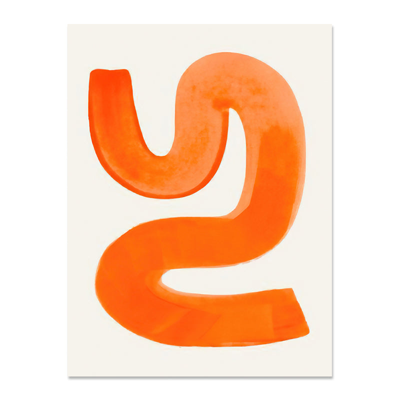 Modern Abstract Mid-century Aquarelle Brosse Affiche sur toile orange