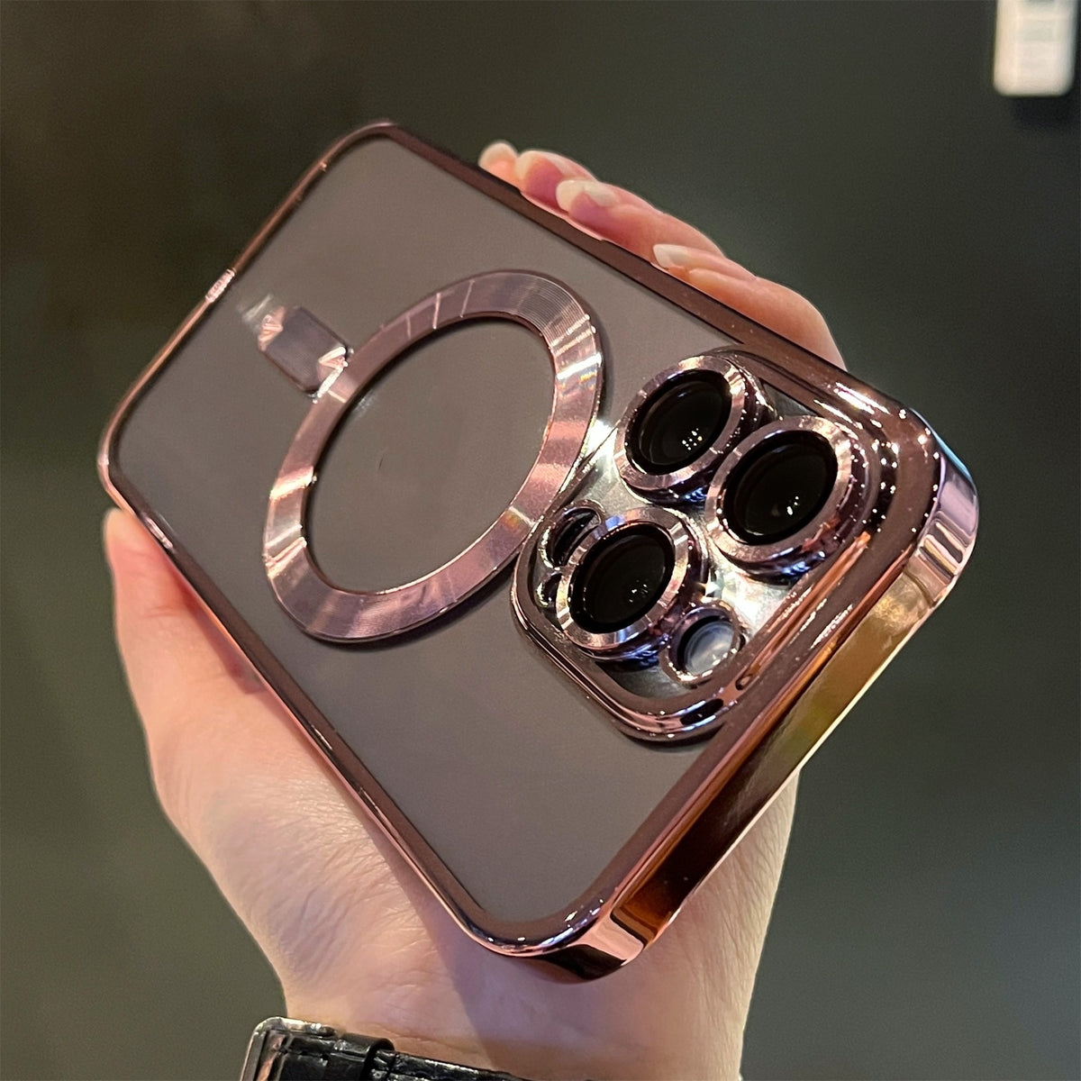 Mobile Phone Case Electroplated Magnetic Lens Clear Film Anti-drop