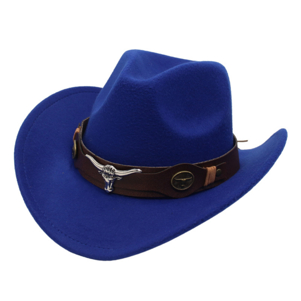 National Style Taureau Tête Décoration Western Cowboy Hat Retro ceinture mode Boucle large
