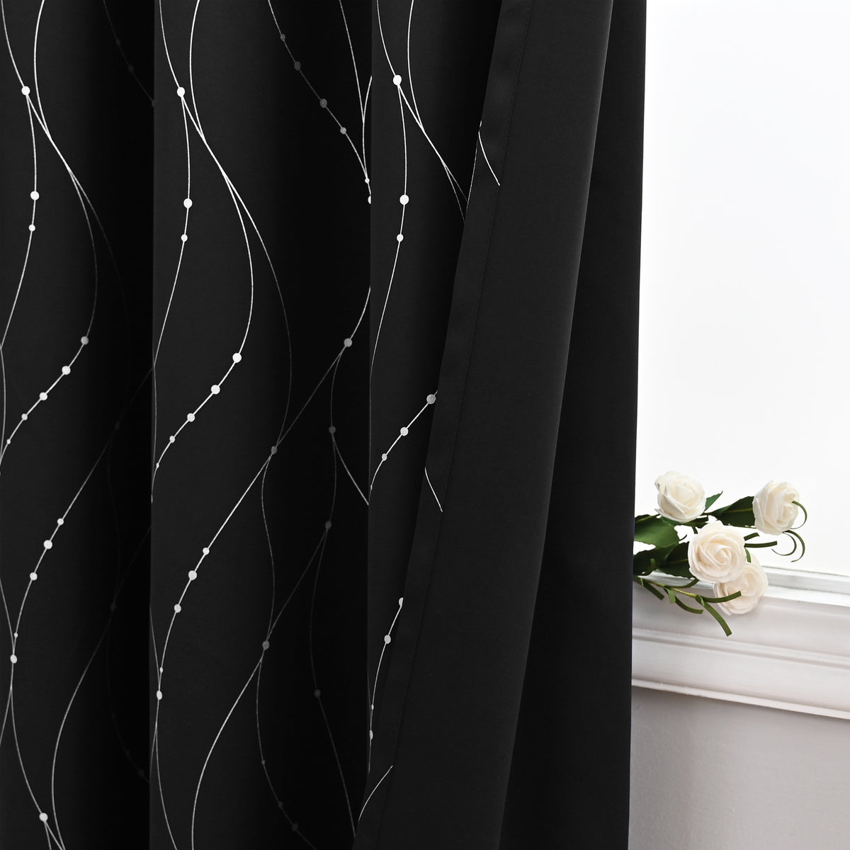 Moderne Minimalist Ameublement Rideaux décoratifs noir