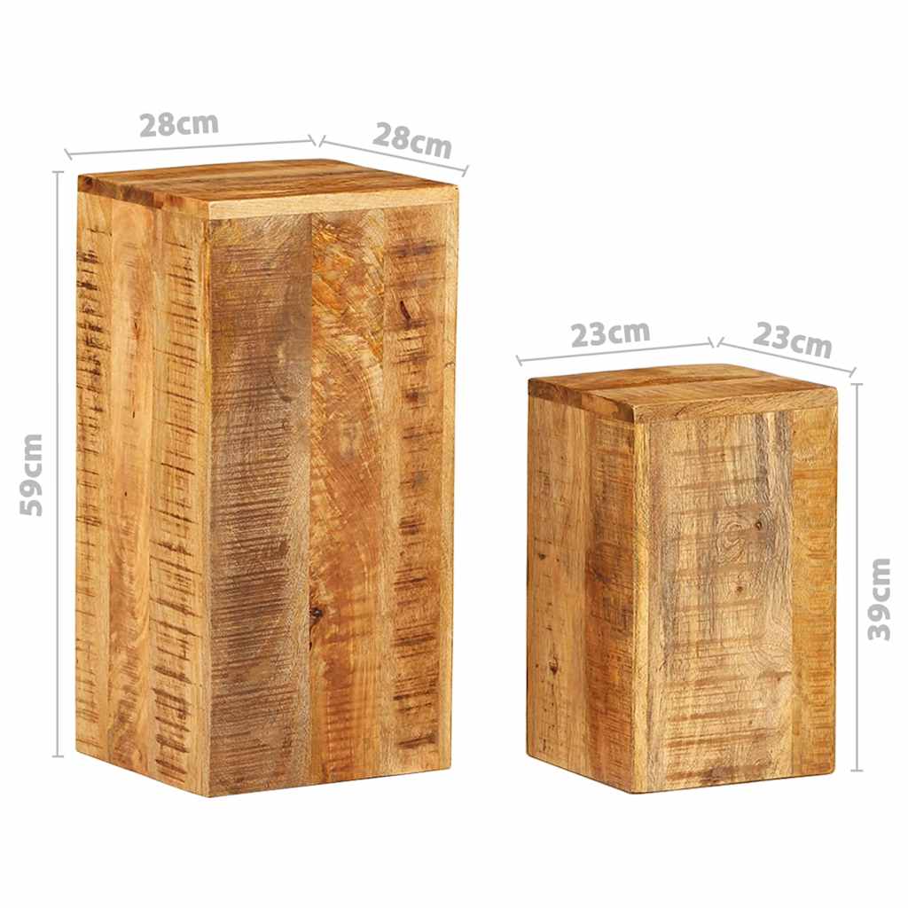 Plant Stand 2 pcs. Bois de mangue solide