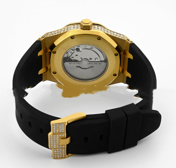 Montre Homme Moissanite Automatique European and American Mechanical Steel Belt