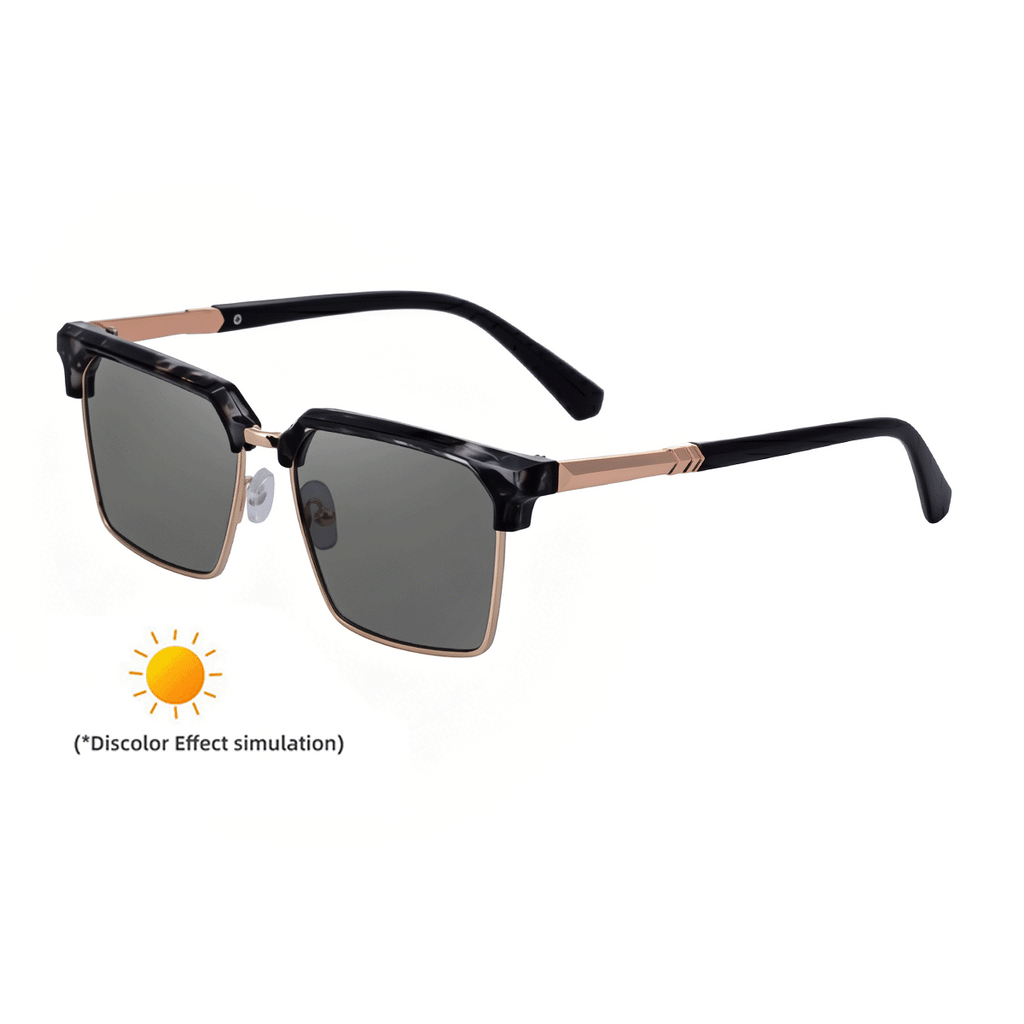 Lunettes de soleil européennes et américaines pour sourcils de mode à demi-forme en couleur changeante pour hommes