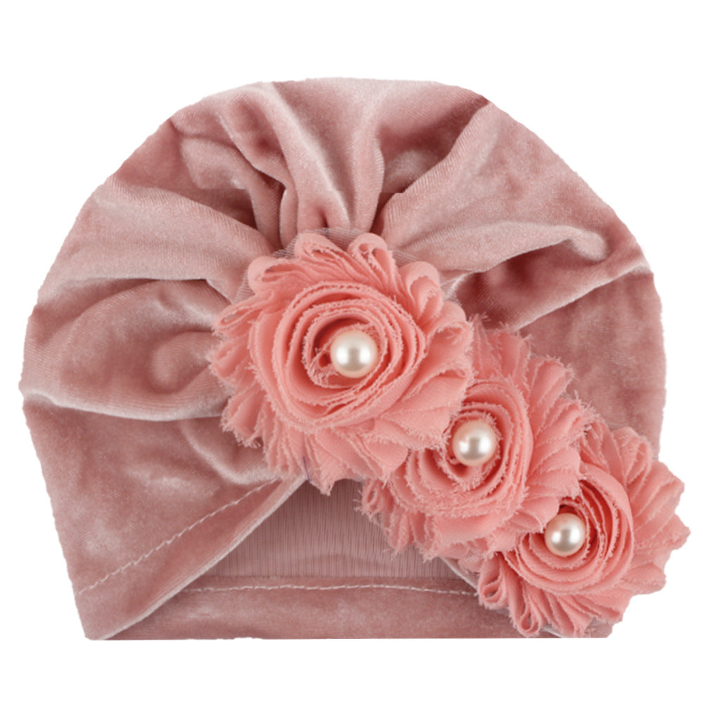 Chapeau de fleur de couleur solide bébé