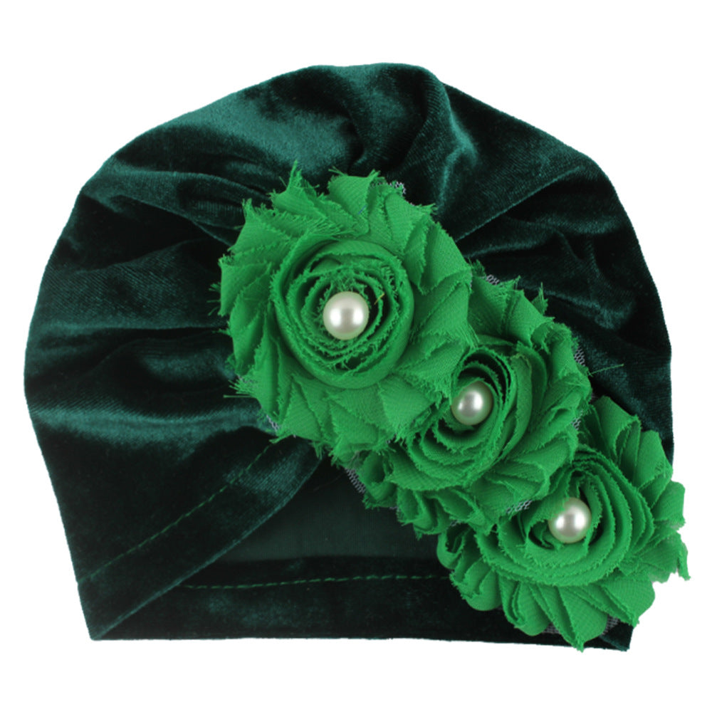 Chapeau de fleur de couleur solide bébé