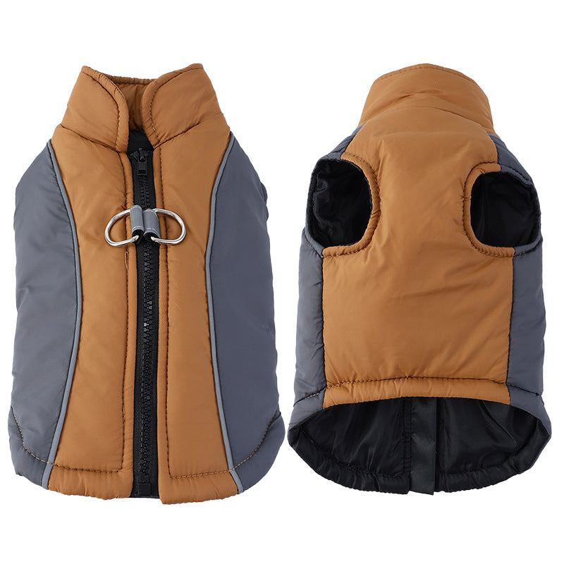 Vêtements pour animaux de compagnie Manteaux réfléchissants Automne et vêtements d'hiver Contraste couleur Traitage de la coquille Épais