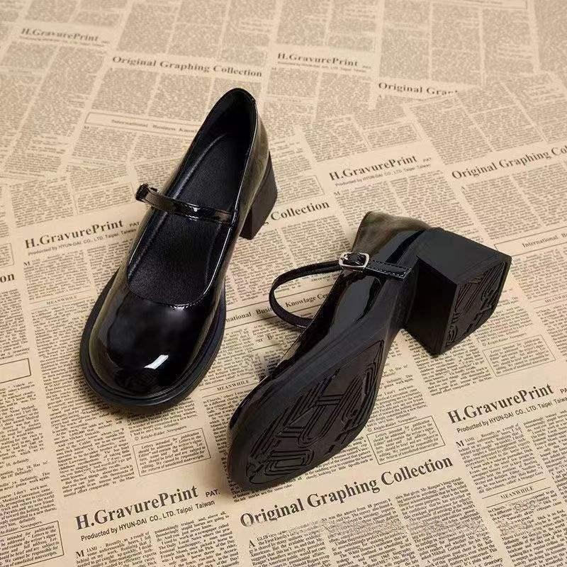 Rétro Mary Jane Femmes Chaussures en cuir
