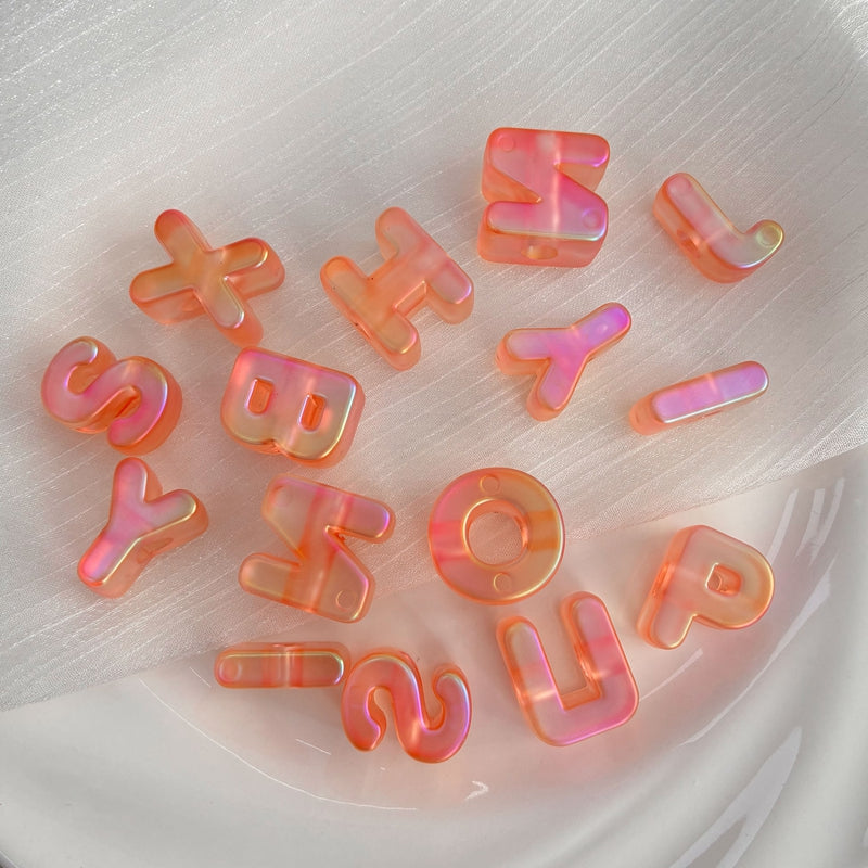 Perles lettre acrylique Matte irisés