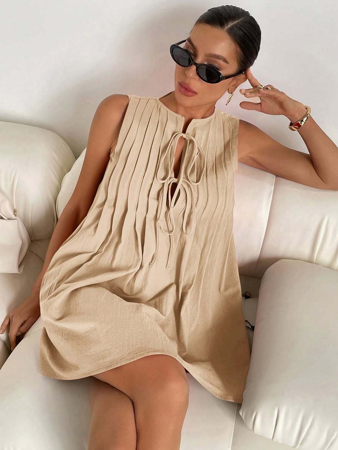 Robe à manches courtes tendance en dentelle pour femmes