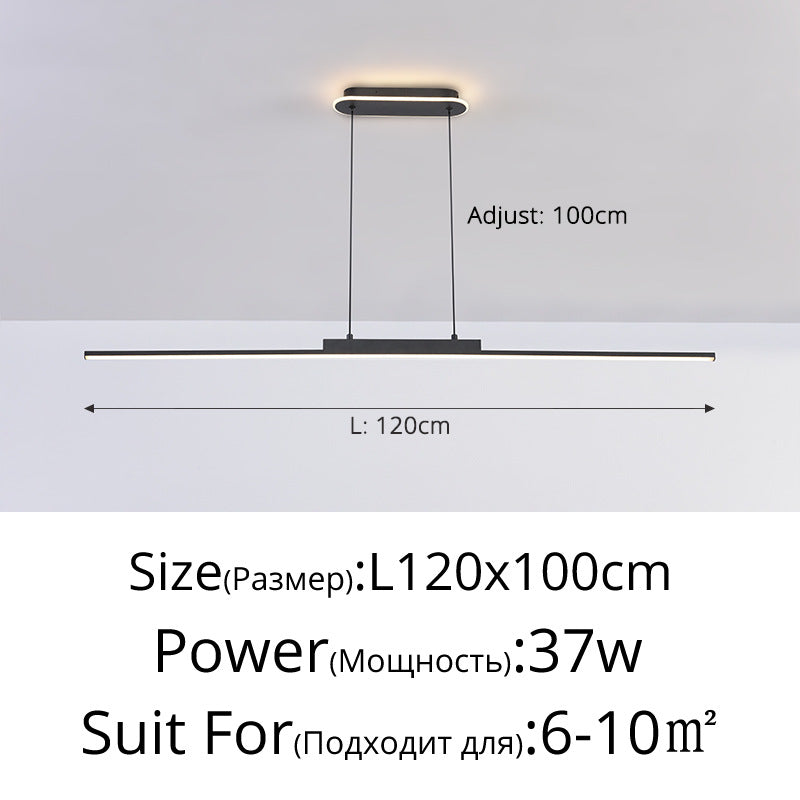 Nordic Minimalist Long aluminium bar lumière de comptoir