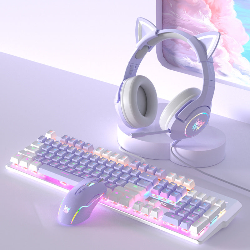 Suit de souris à clavier mécanique violet vert filaire Axis