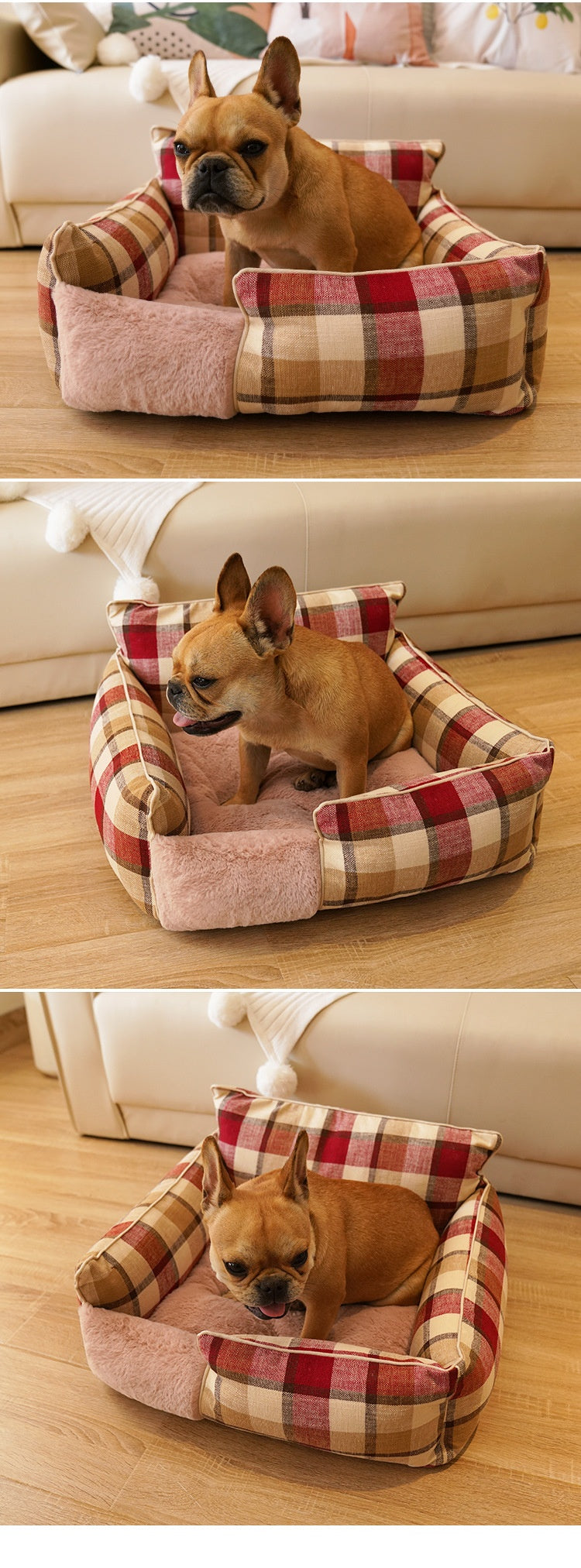Lit pour animaux de compagnie lavable en toute saison Retro Plaid