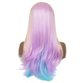 Gradient Couleur Intérieur Boucle Long Curly Cheveux Haute Température Soie Couleur Dentelle