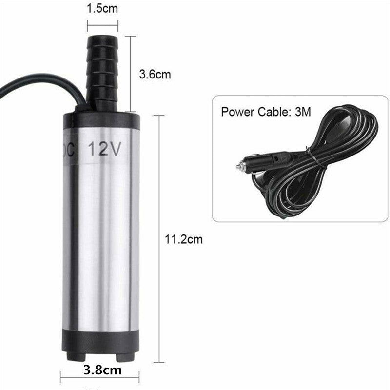 38mm D Pompe à carburant diesel DC Pompe de transfert 12V Outil de remplissage d'huile d'eau