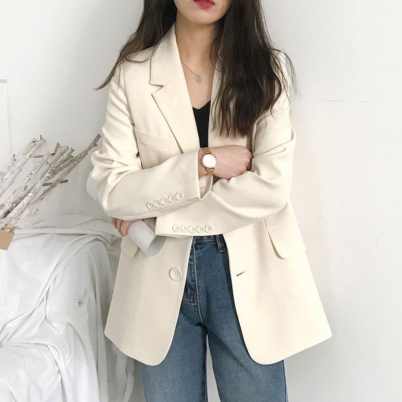 Veste à manches longues pour femmes en couleur unie
