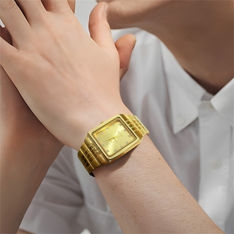 Montre Quartz classique pour hommes en or de luxe